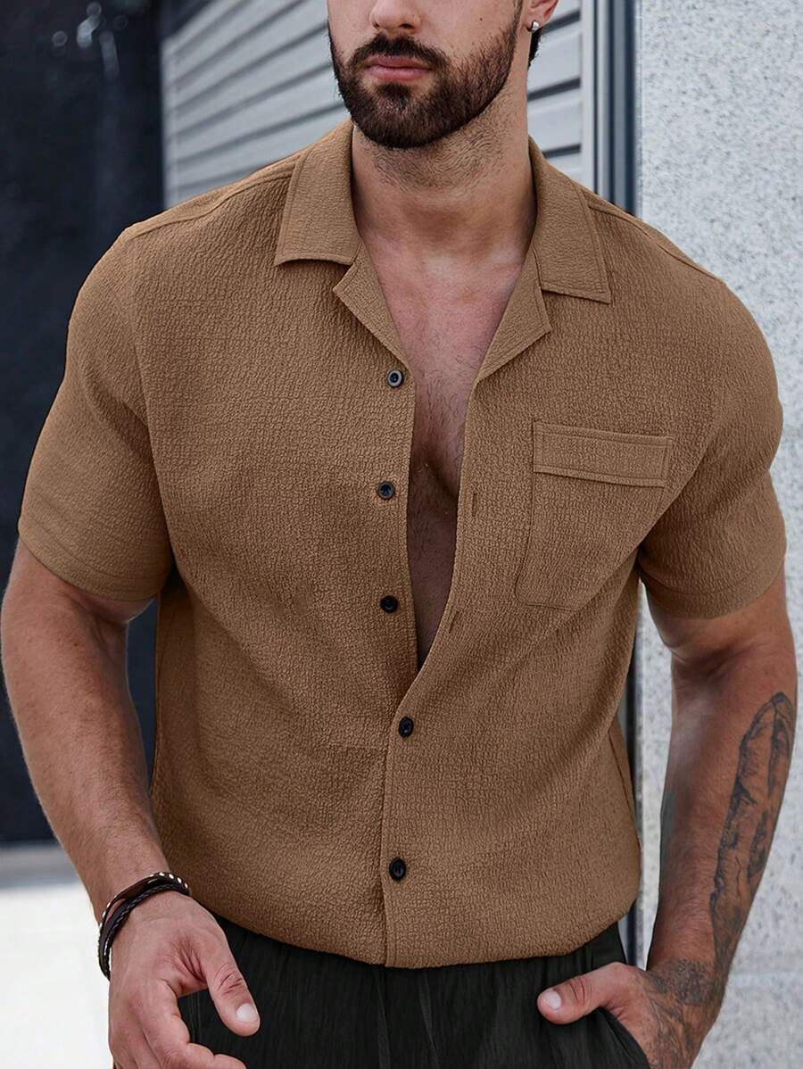 Camisa Masculina em Viscose e Algodão Lancelat