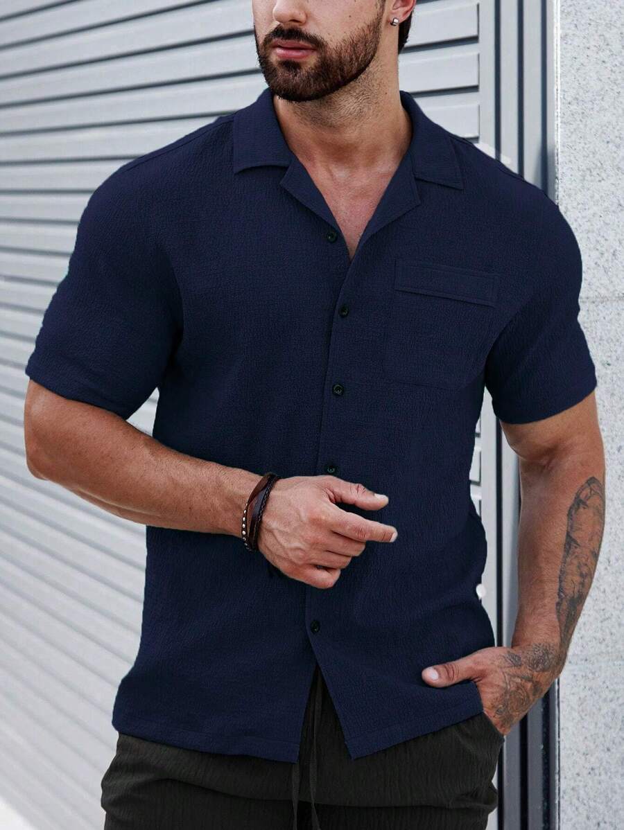 Camisa Masculina em Viscose e Algodão Lancelat