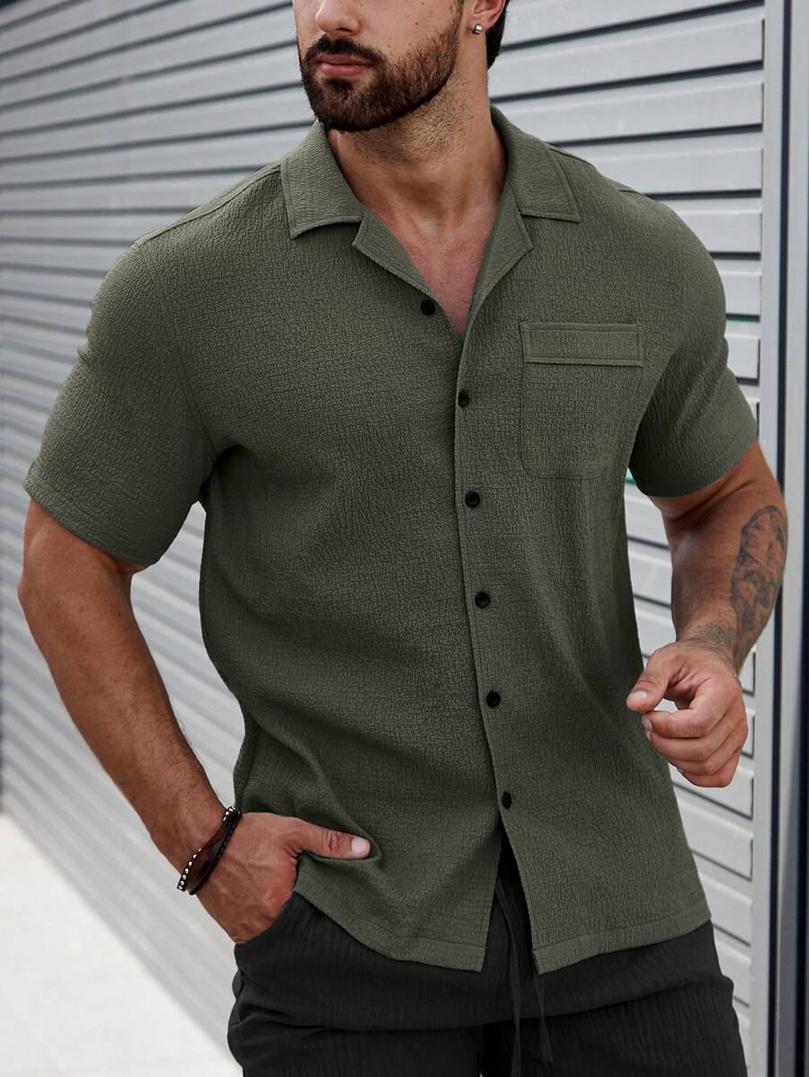 Camisa Masculina em Viscose e Algodão Lancelat