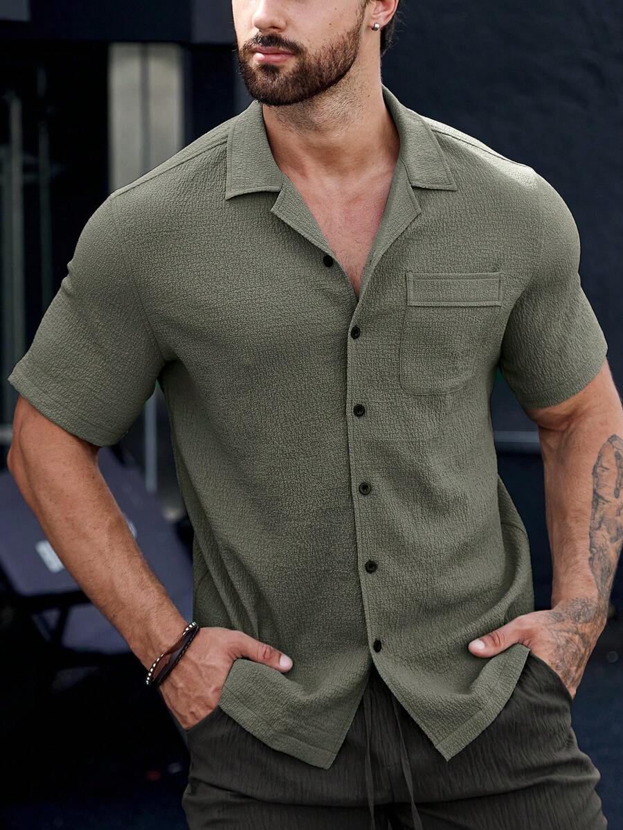 Camisa Masculina em Viscose e Algodão Lancelat