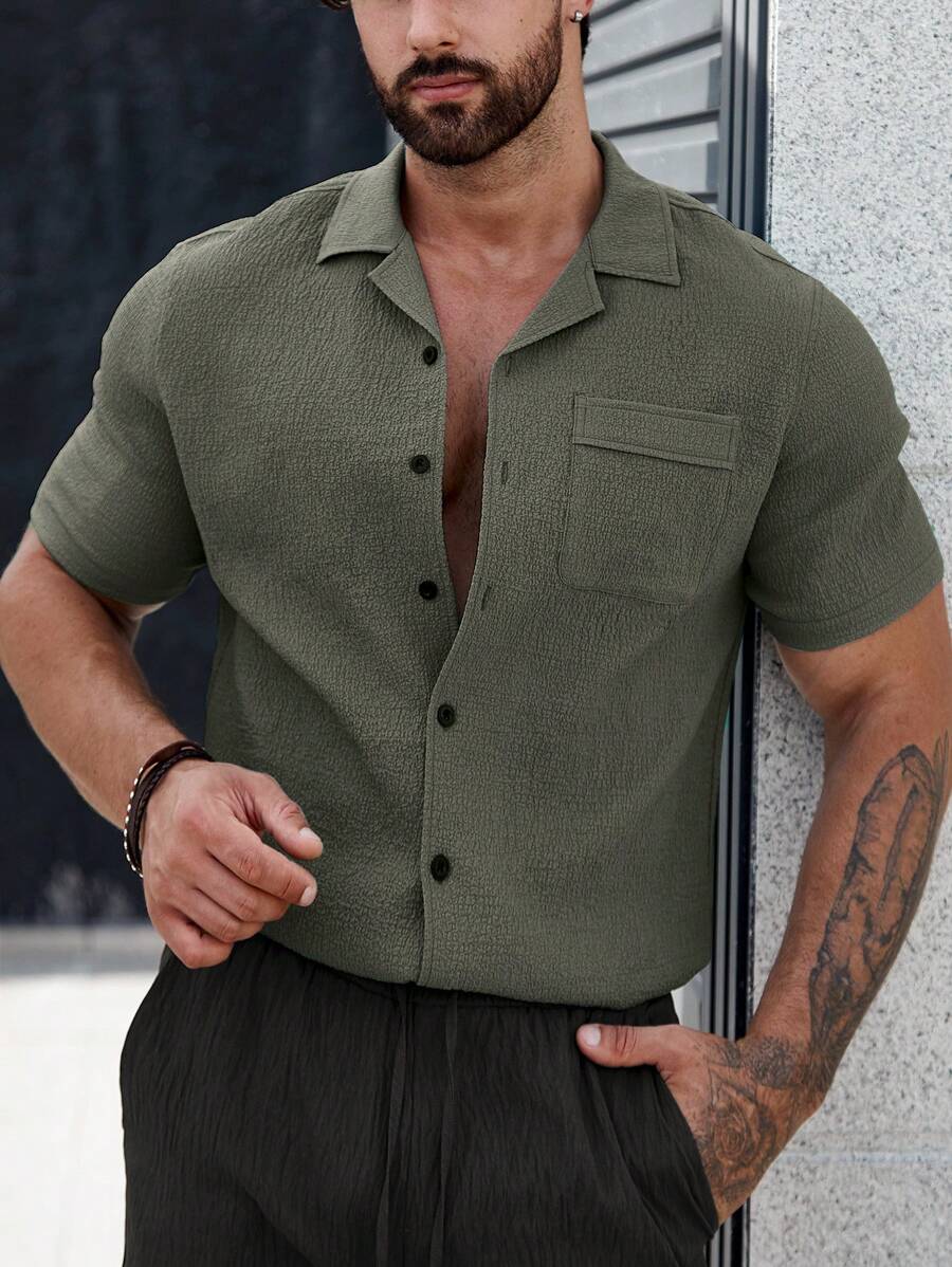 Camisa Masculina em Viscose e Algodão Lancelat