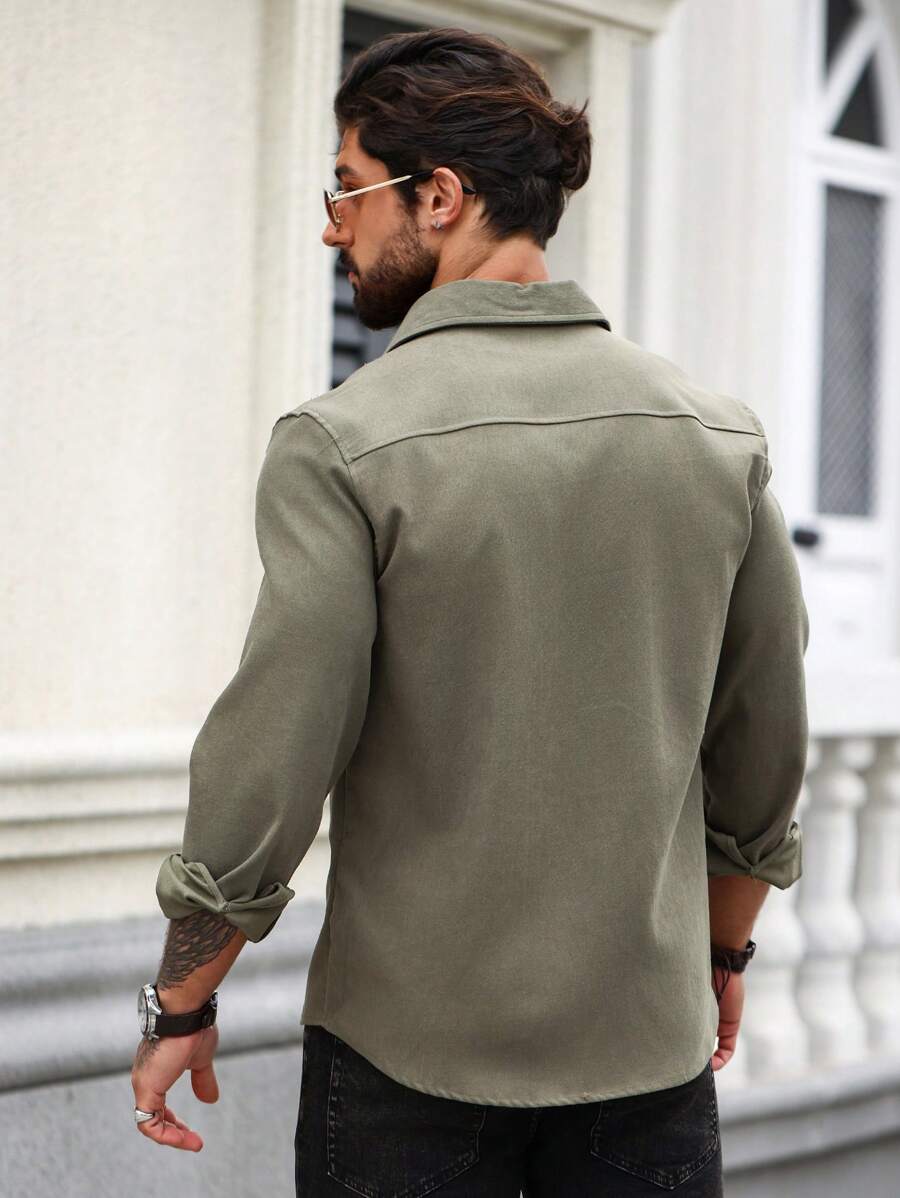 Camisa Masculina de Manga Longa em Linho Madri