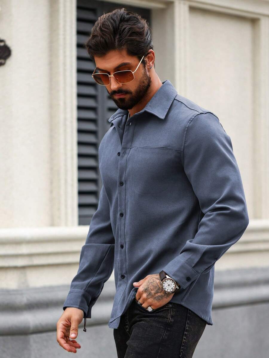 Camisa Masculina de Manga Longa em Linho Madri