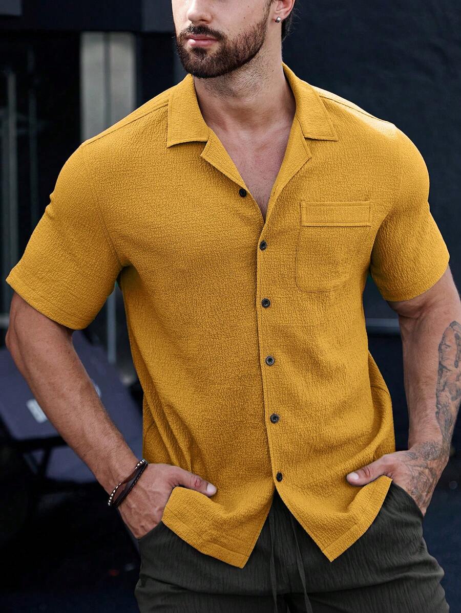 Camisa Masculina em Viscose e Algodão Lancelat