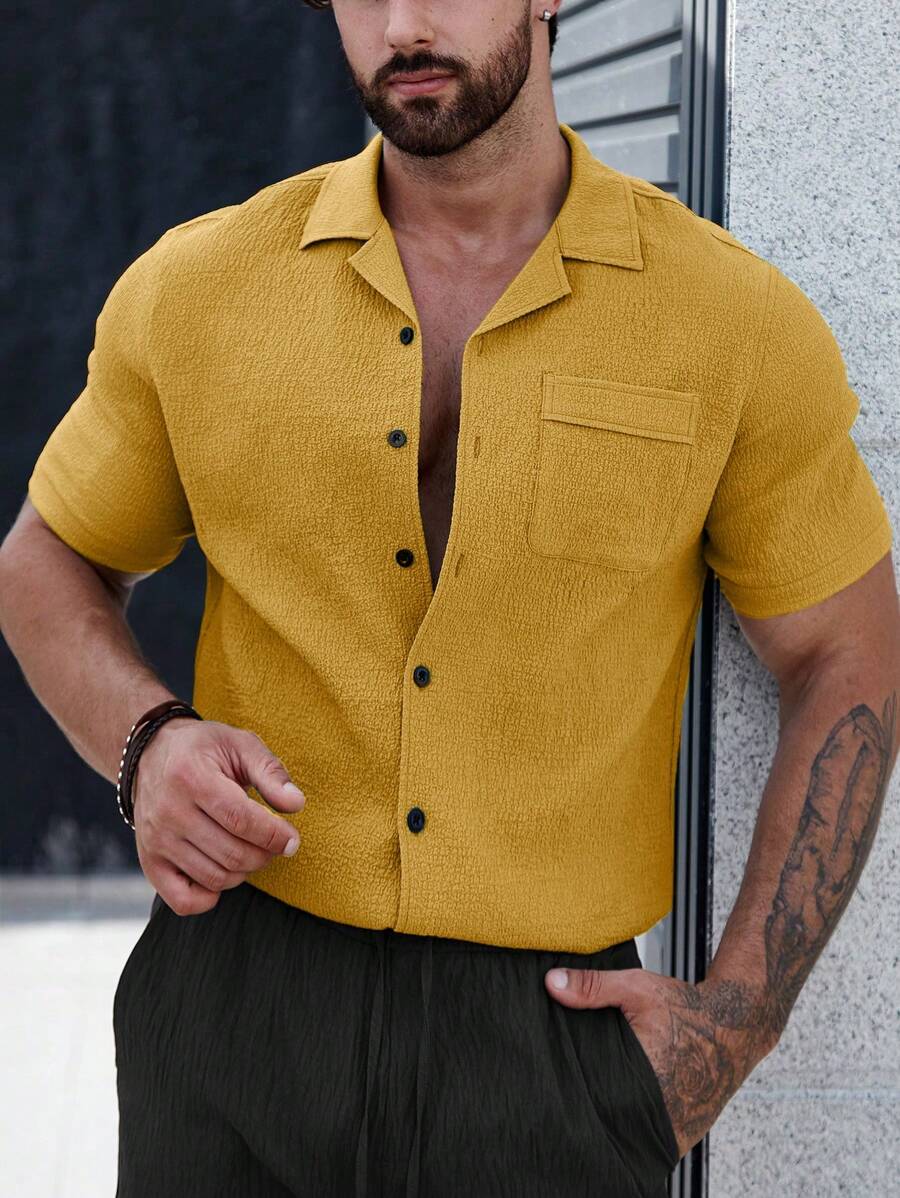 Camisa Masculina em Viscose e Algodão Lancelat