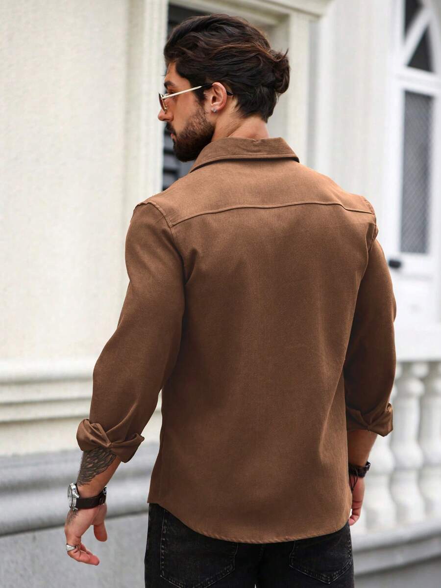 Camisa Masculina de Manga Longa em Linho Madri