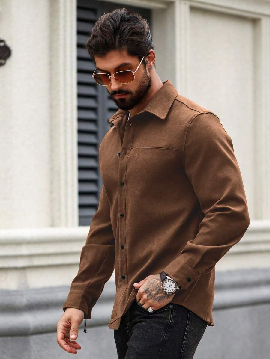 Camisa Masculina de Manga Longa em Linho Madri