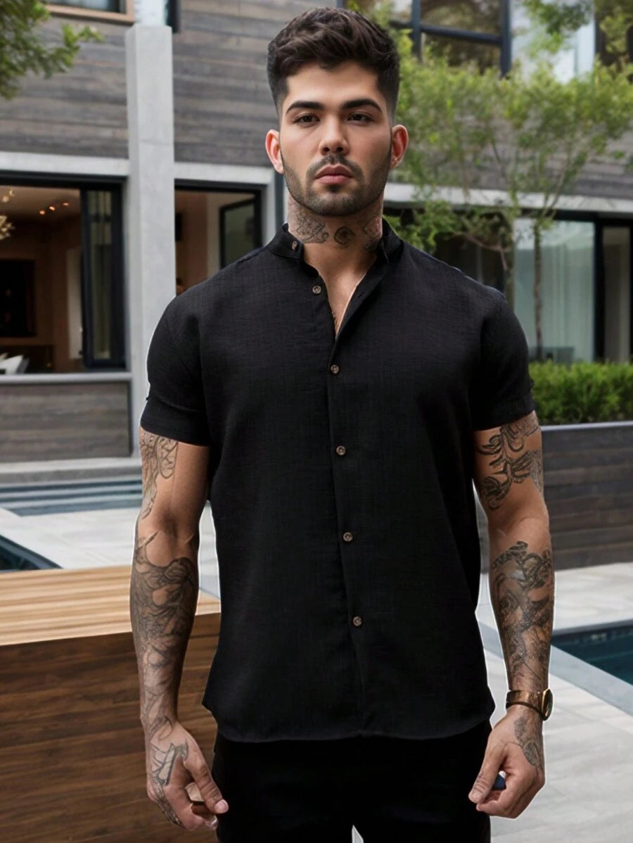 Camisa Masculina Gola Padre Manga Curta Doral