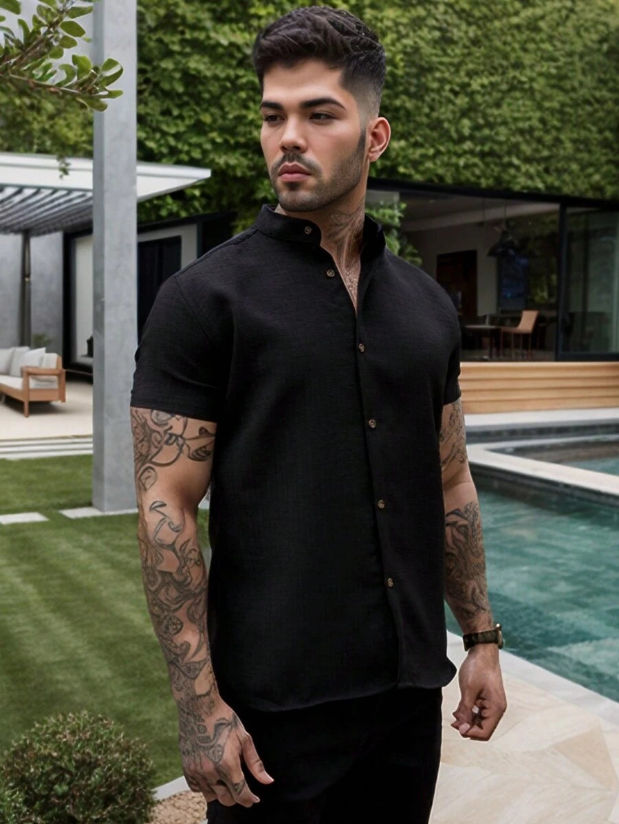 Camisa Masculina Gola Padre Manga Curta Doral