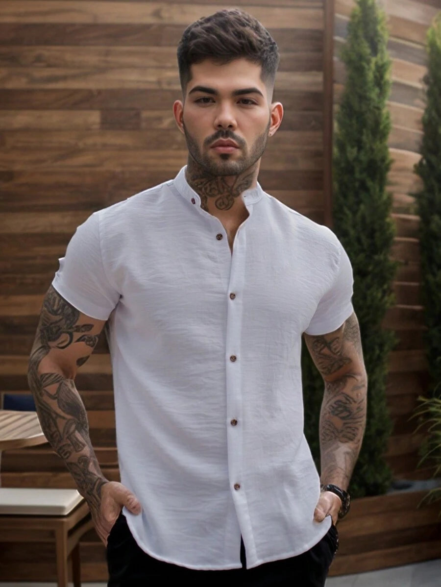 Camisa Masculina Gola Padre Manga Curta Doral