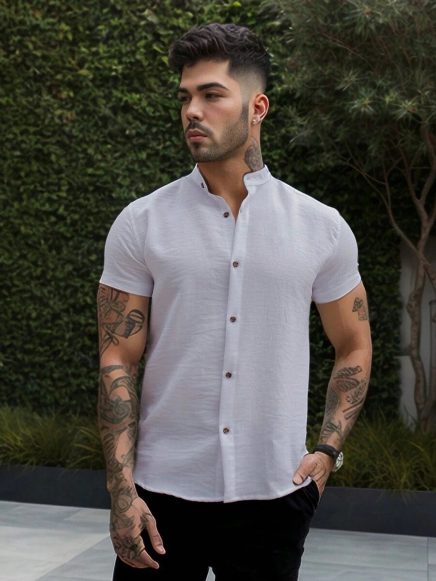 Camisa Masculina Gola Padre Manga Curta Doral