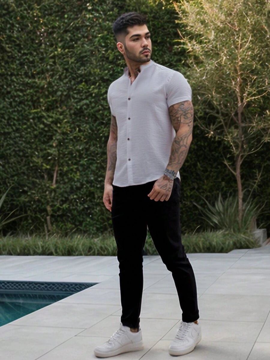 Camisa Masculina Gola Padre Manga Curta Doral