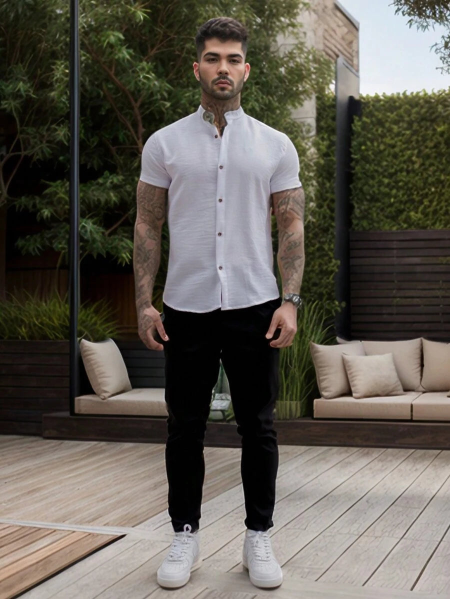 Camisa Masculina Gola Padre Manga Curta Doral