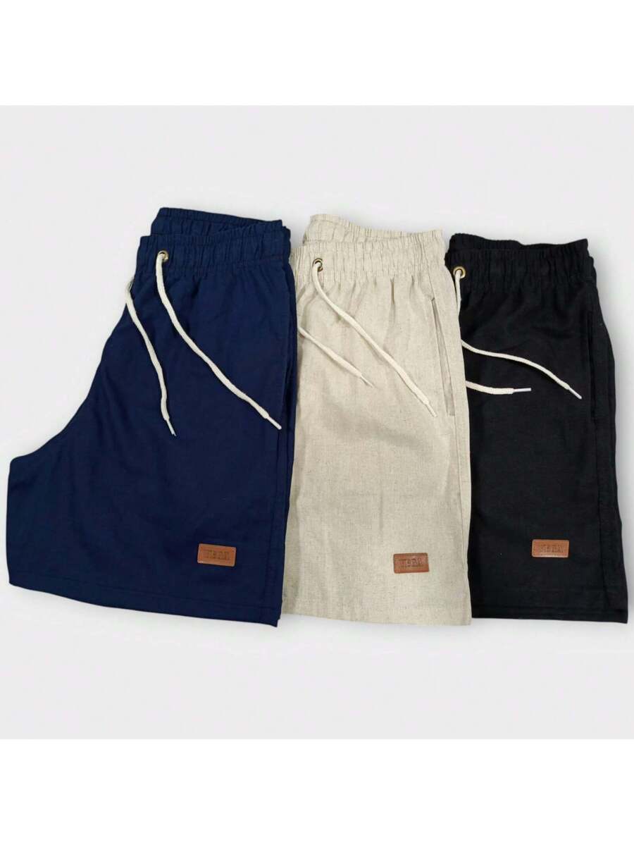 Kit 3 Shorts Linho Premium estilo Mauricinho