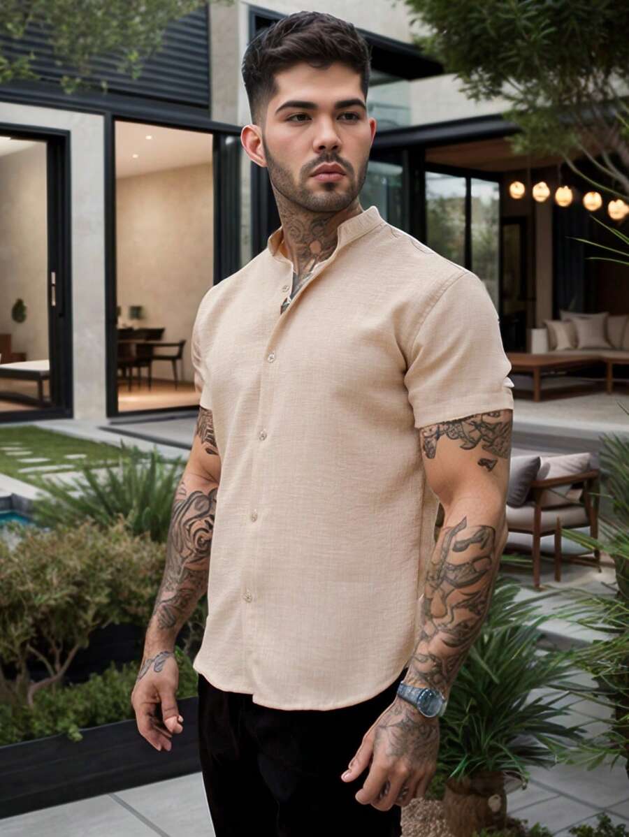 Camisa Masculina Gola Padre Manga Curta Doral