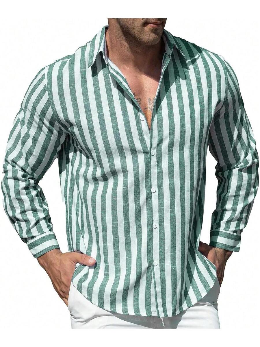 Camisa Masculina de Linho e Algodão Miami