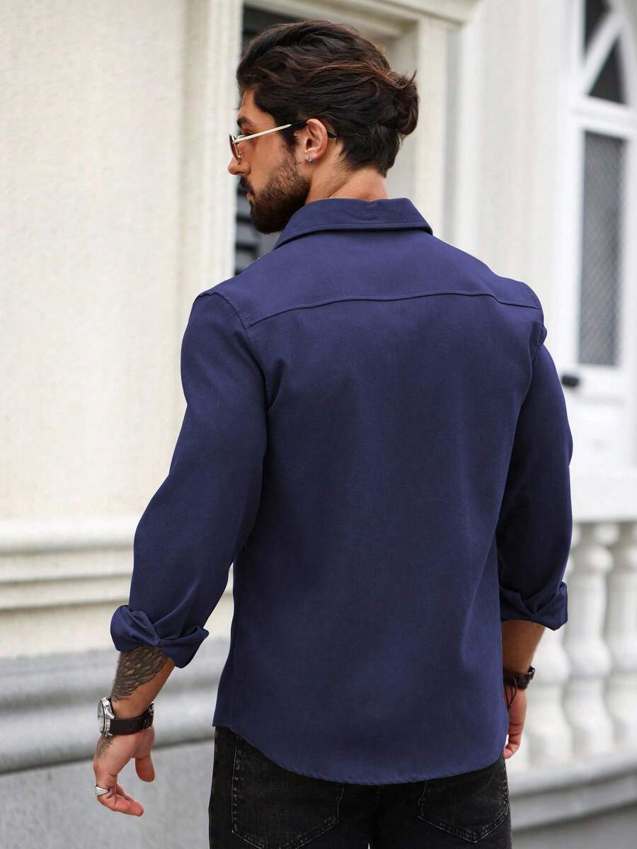 Camisa Masculina de Manga Longa em Linho Madri