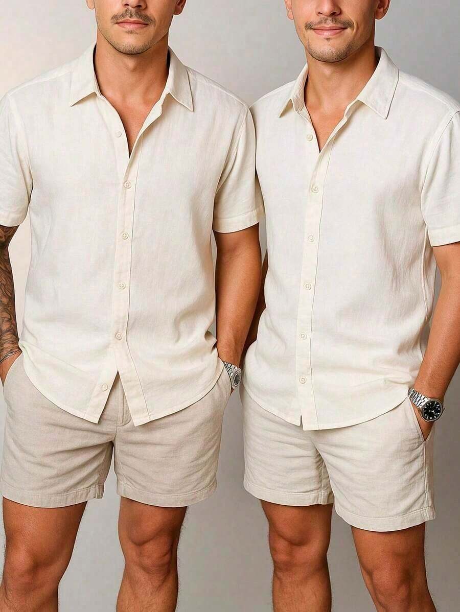 Kit 2 Camisa Masculina Manga Curta Fresca Gola Italiana