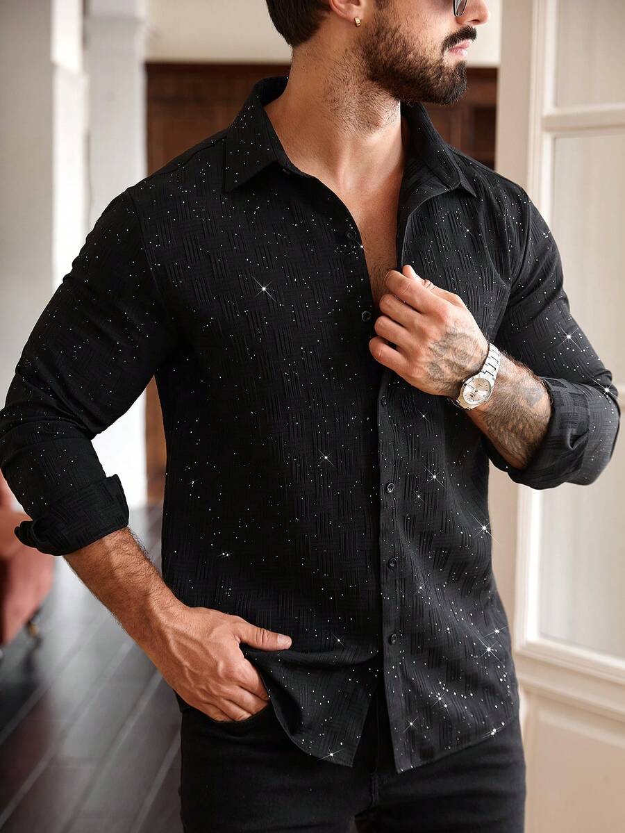 Camisa Masculina de Manga Longa em Linho Madri