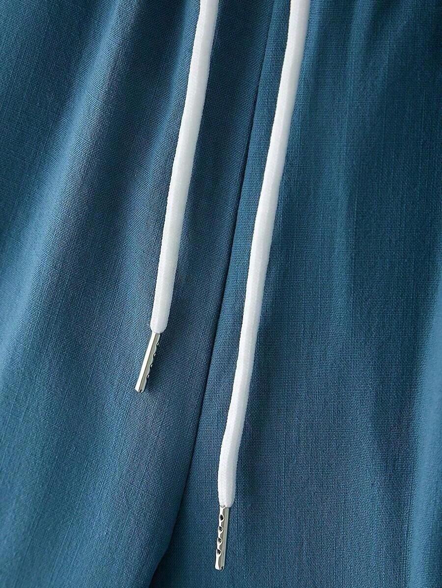 Conjunto Masculino Camisa de Manga Curta e Shorts em Linho New York