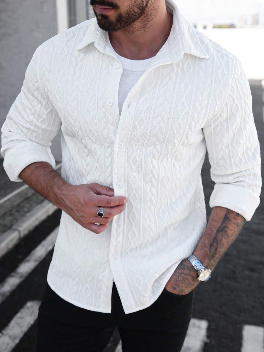 Camisa Masculina de Manga Longa em Linho Madri