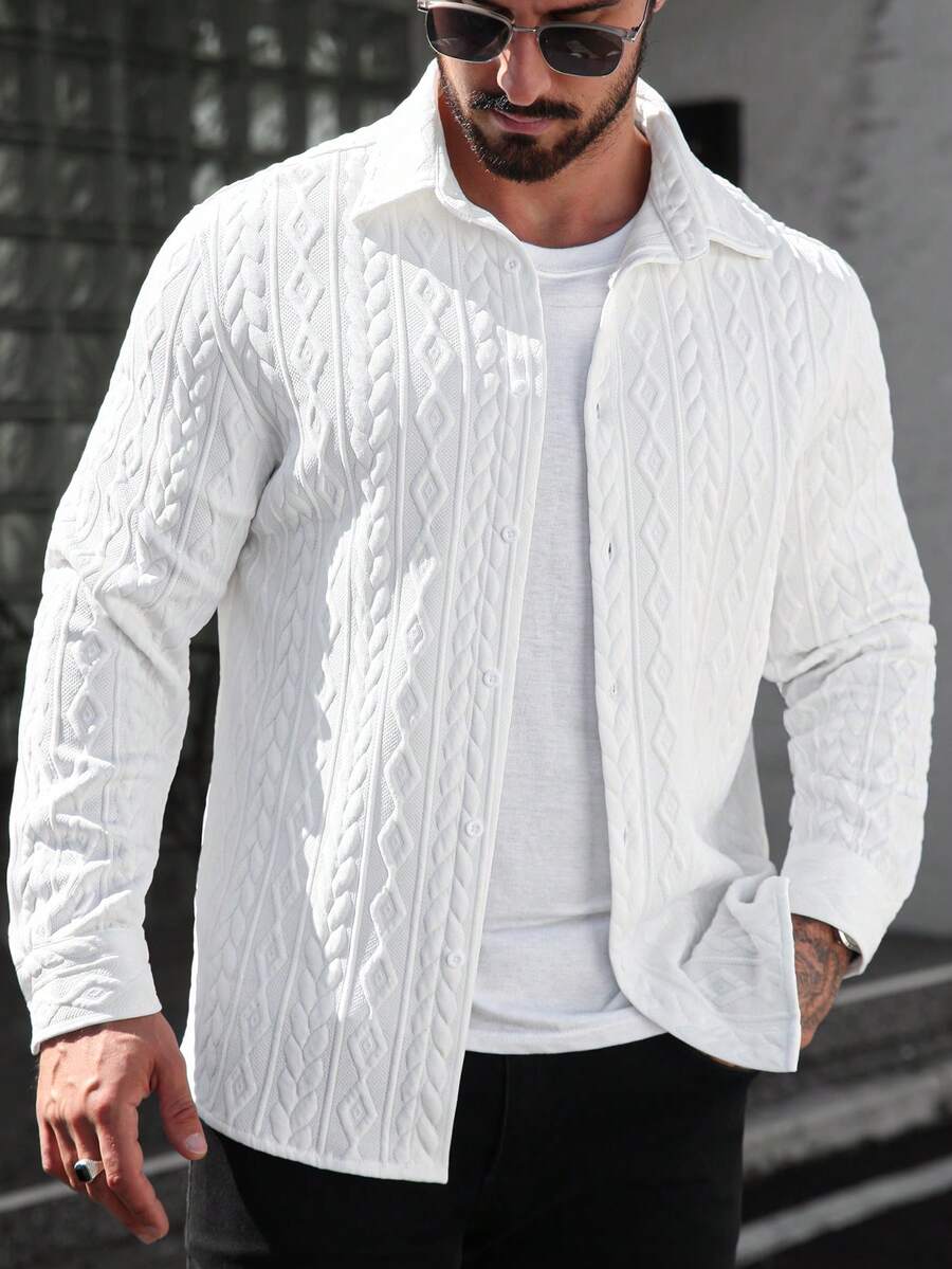 Camisa Masculina de Manga Longa em Linho Madri