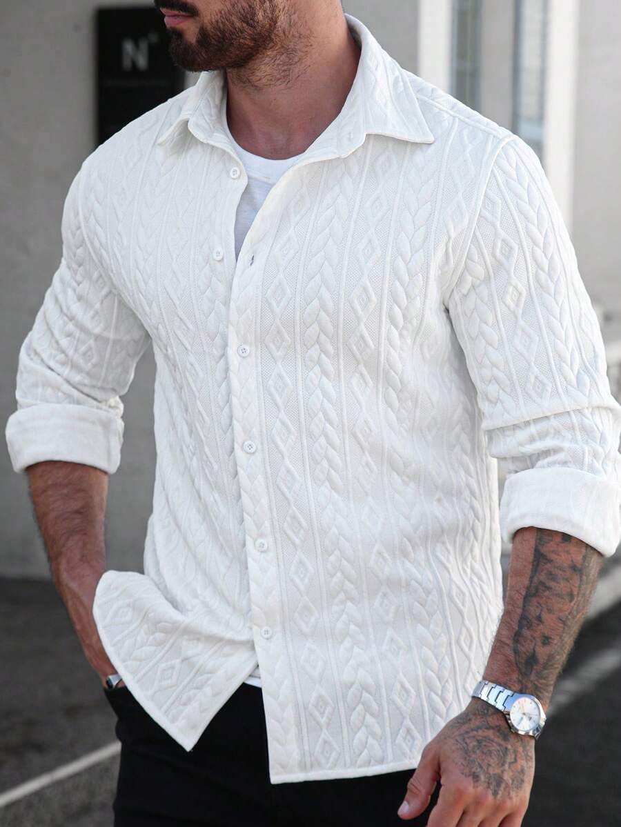 Camisa Masculina de Manga Longa em Linho Madri