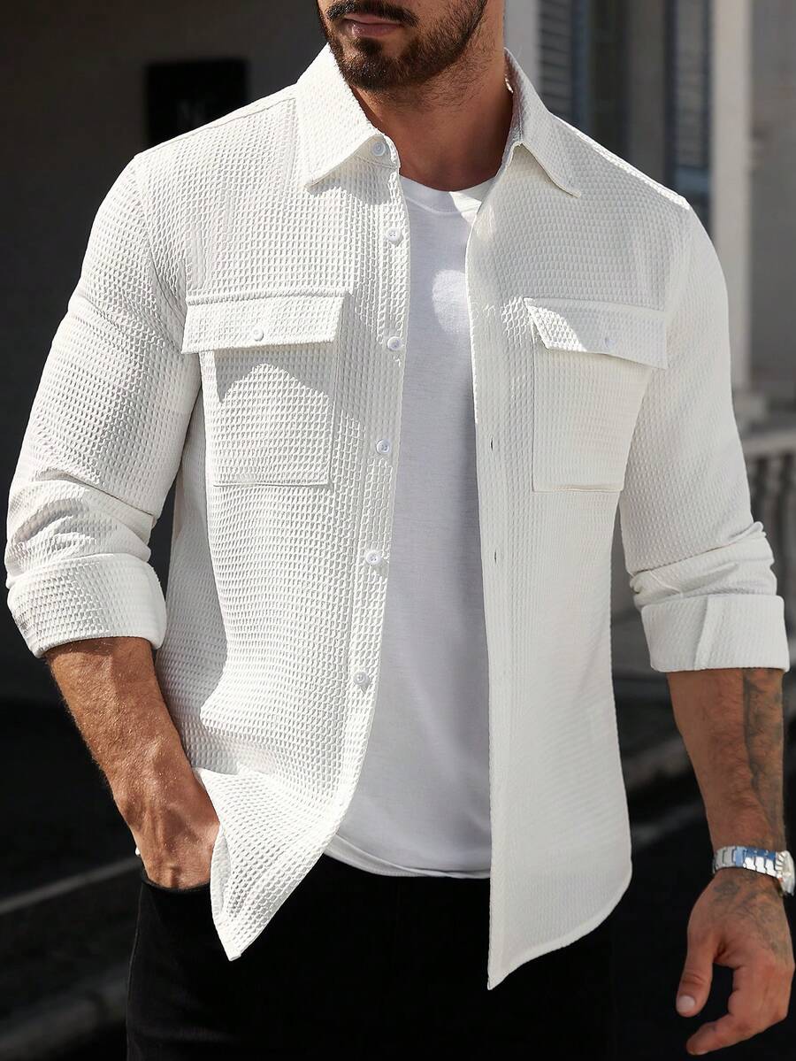 Camisa Masculina de Manga Longa em Linho Madri