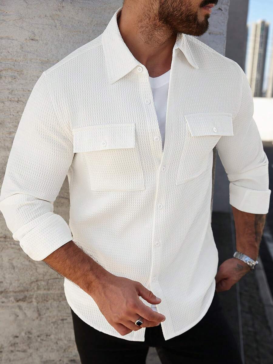 Camisa Masculina de Manga Longa em Linho Madri