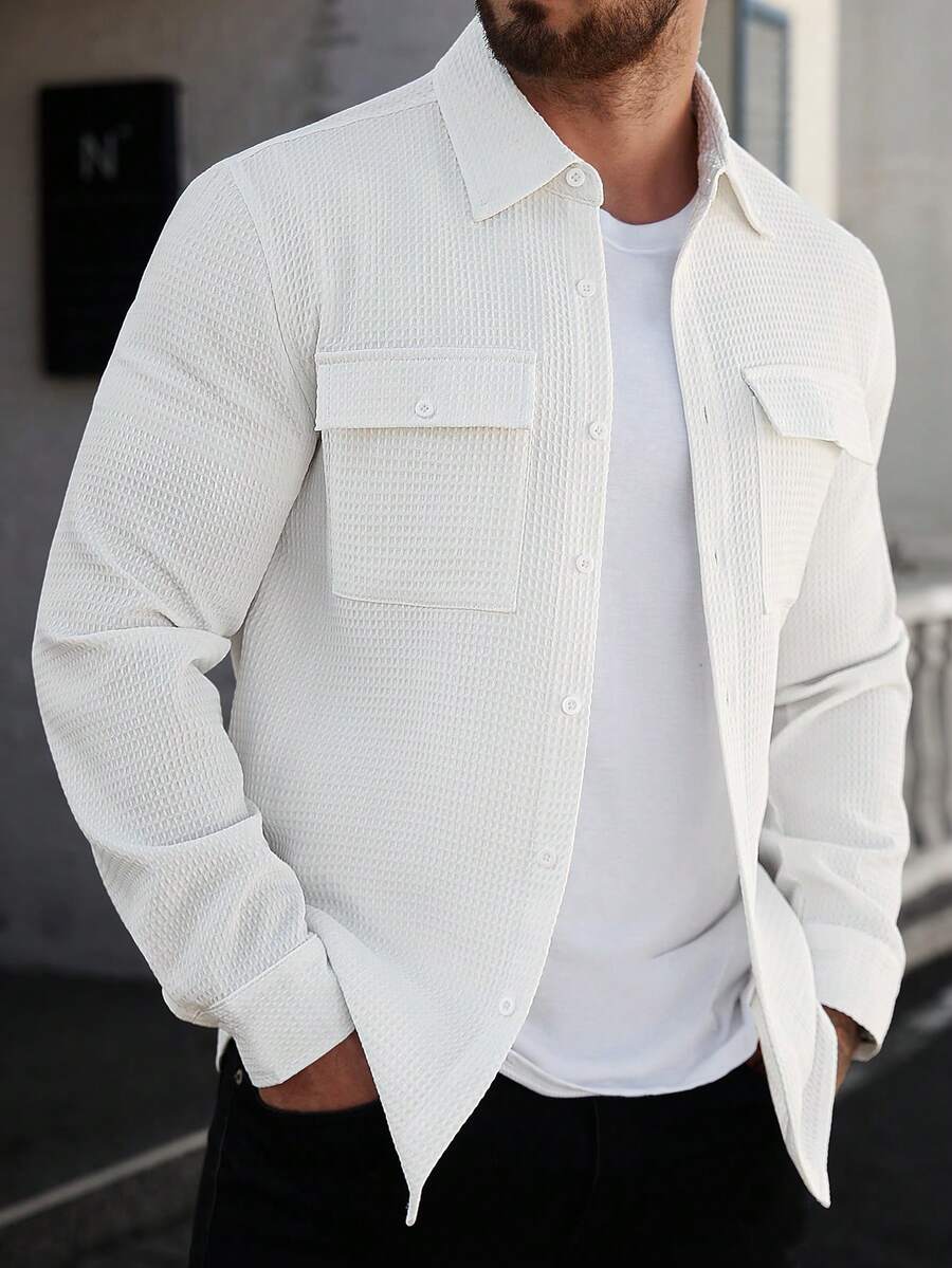 Camisa Masculina de Manga Longa em Linho Madri