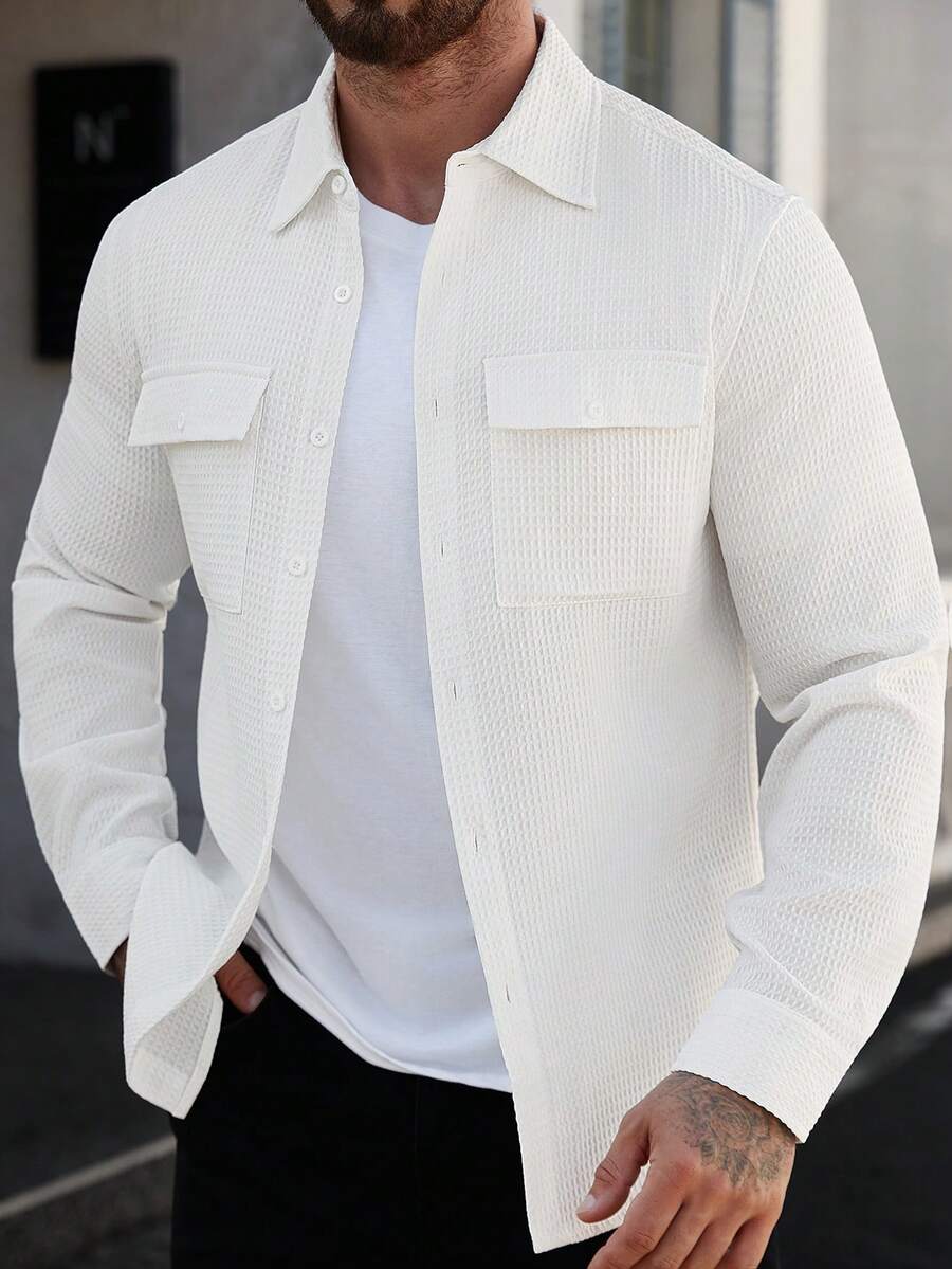 Camisa Masculina de Manga Longa em Linho Madri