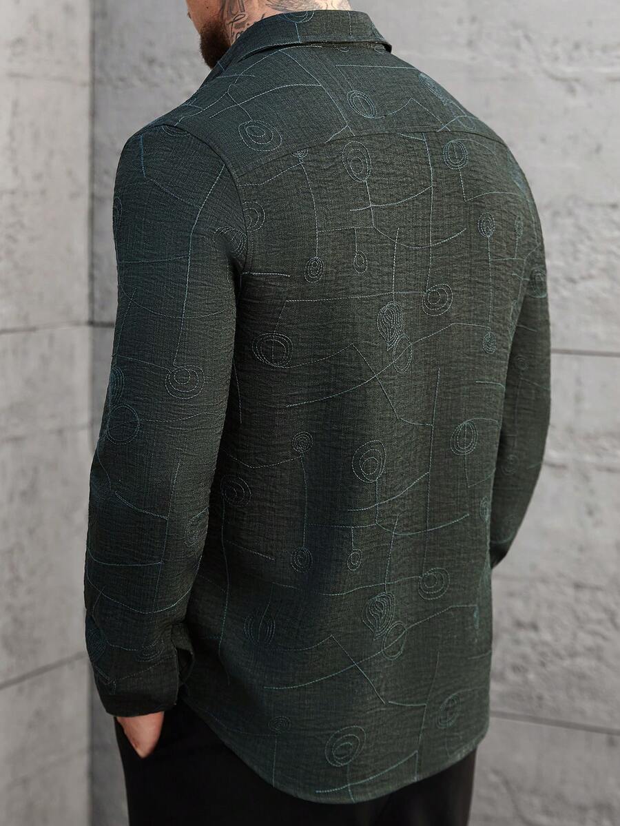 Camisa Masculina Manga Longa com Botões e Linho Bayer