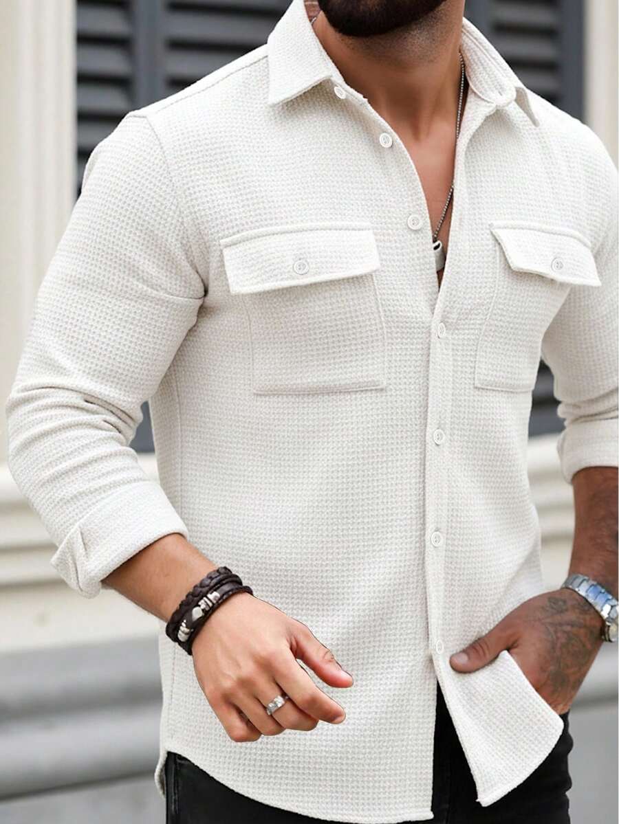 Camisa Masculina de Manga Longa em Linho Madri