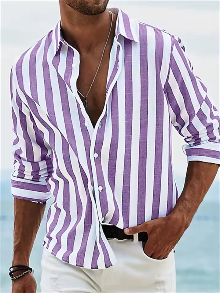 Camisa Masculina de Linho e Algodão Miami