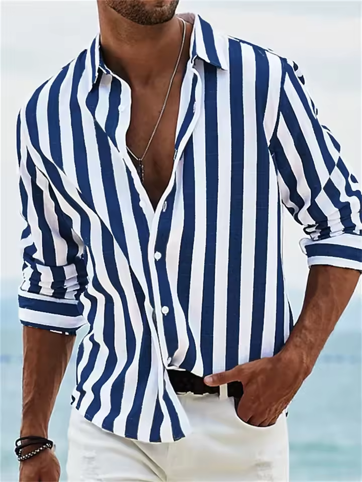 Camisa Masculina de Linho e Algodão Miami