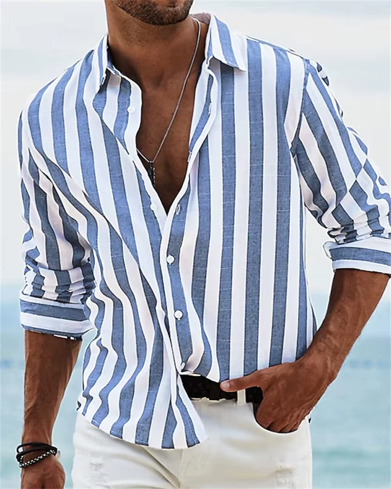 Camisa Masculina de Linho e Algodão Miami
